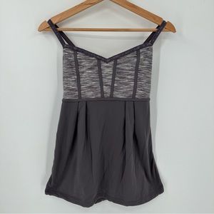 Lululemon Magnum Space Dye Bulerias Gray Tank Top Size 8 NO PADDING